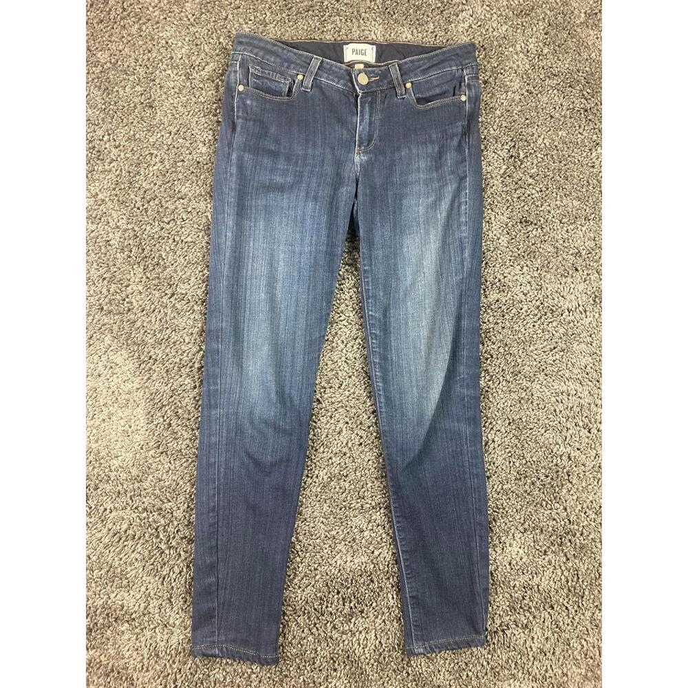 Paige Skyline Skinny Jeans Women Size 27 Blue Stretch Denim
